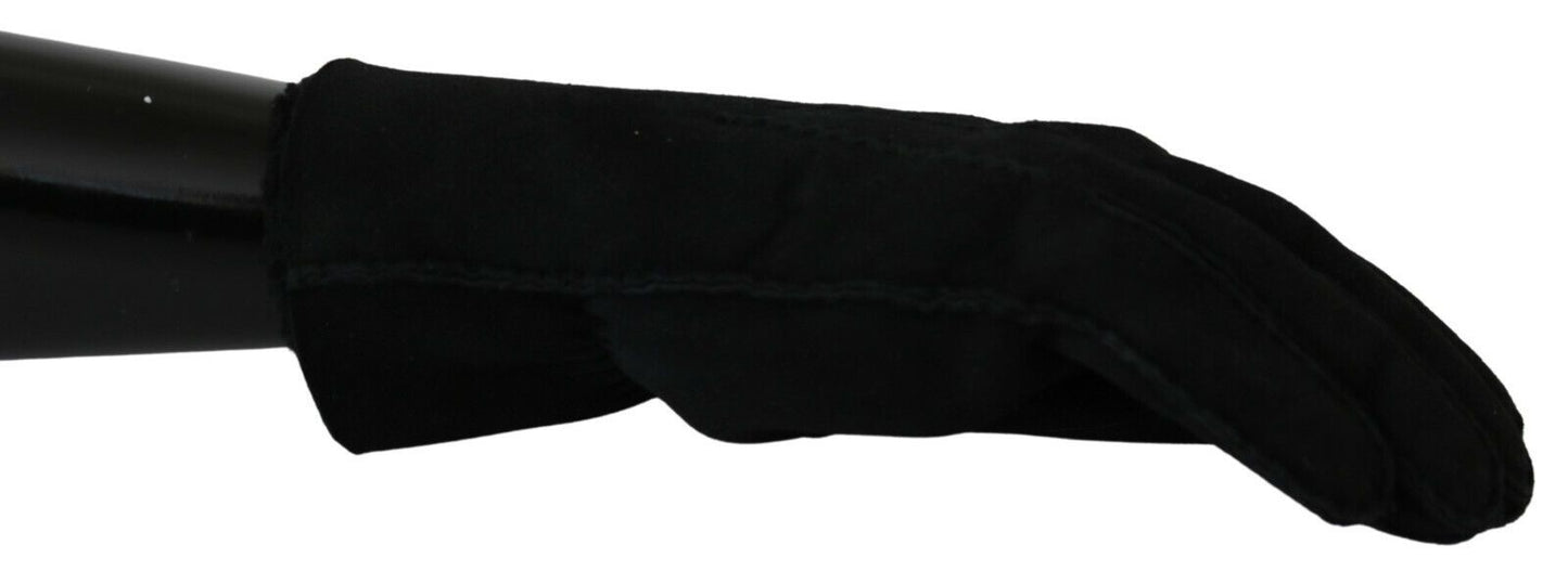 Guantes de motociclista de cuero negro