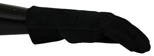 Guantes de motociclista de cuero negro