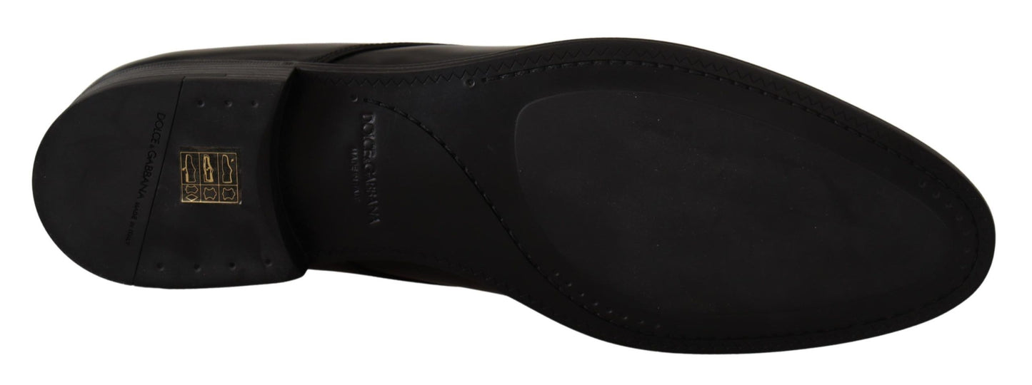 Zapatos Derby formales de cuero negro con cordones