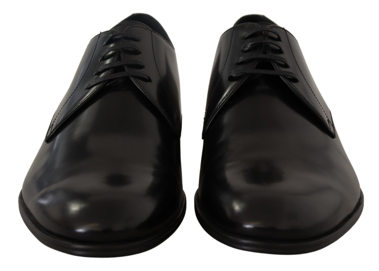 Zapatos Derby formales de cuero negro con cordones