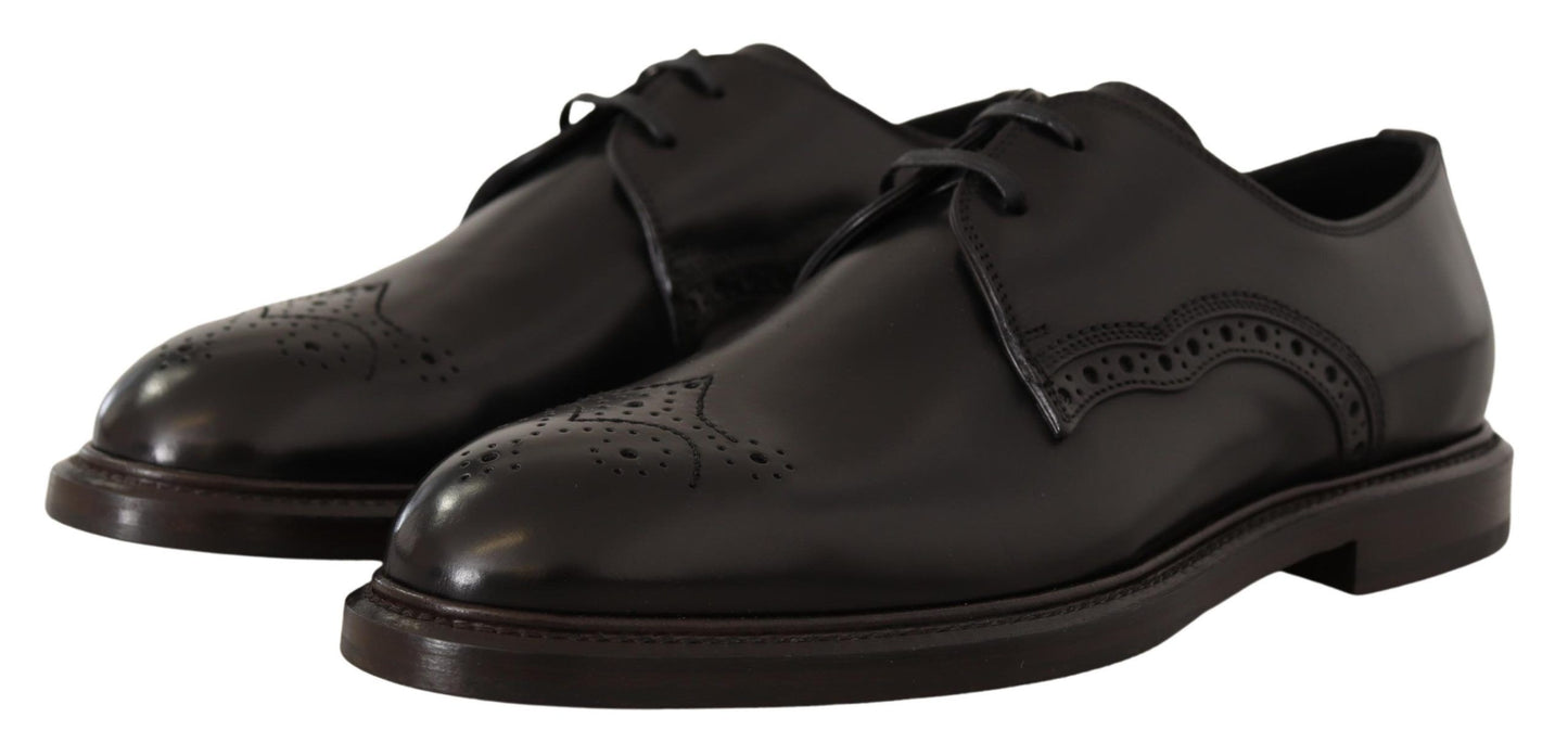 Zapatos Derby formales de cuero negro