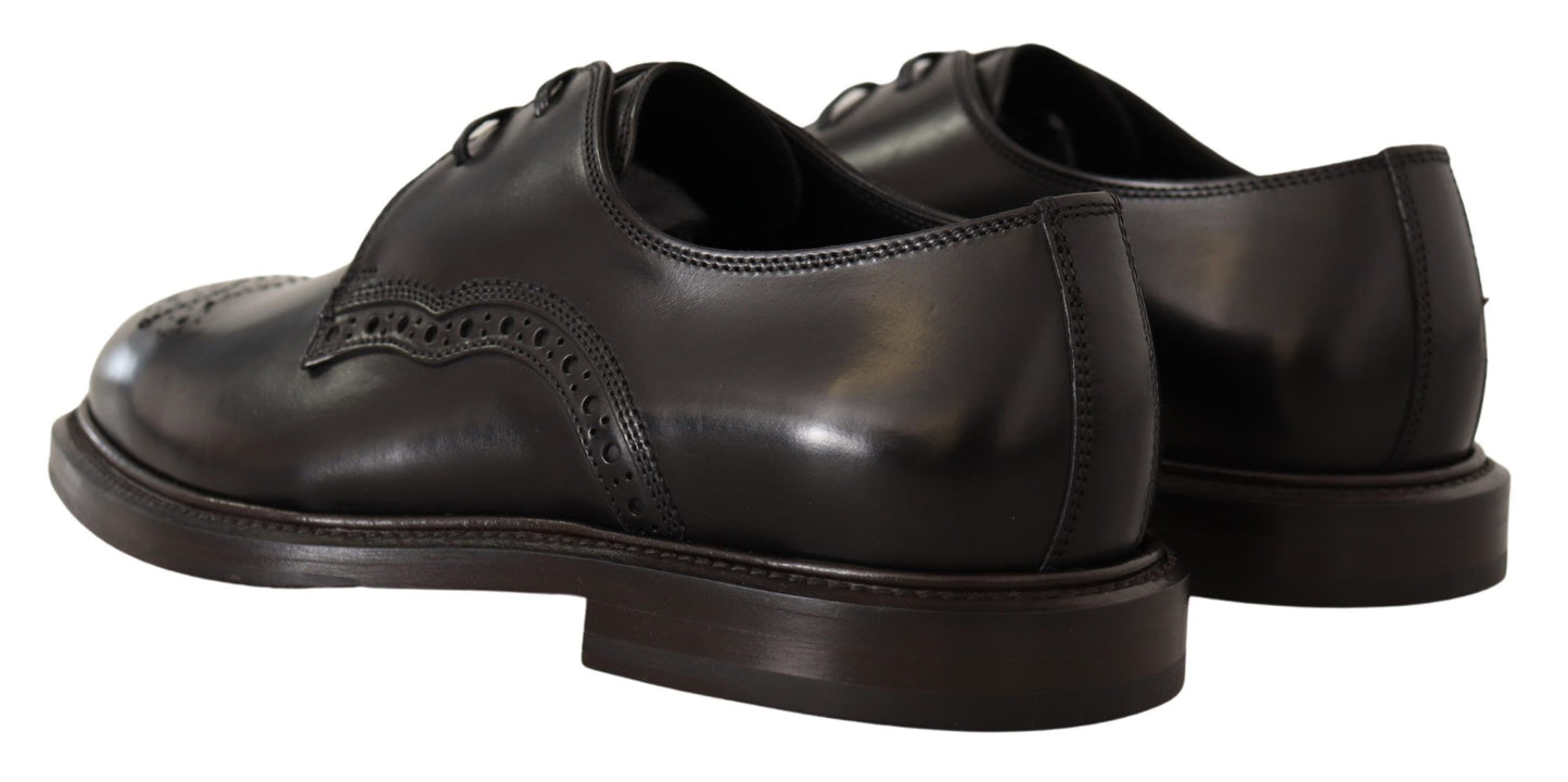 Zapatos Derby formales de cuero negro