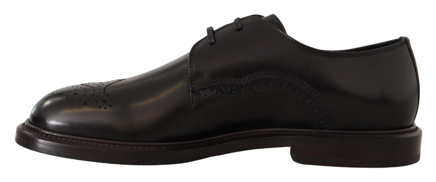 Zapatos Derby formales de cuero negro