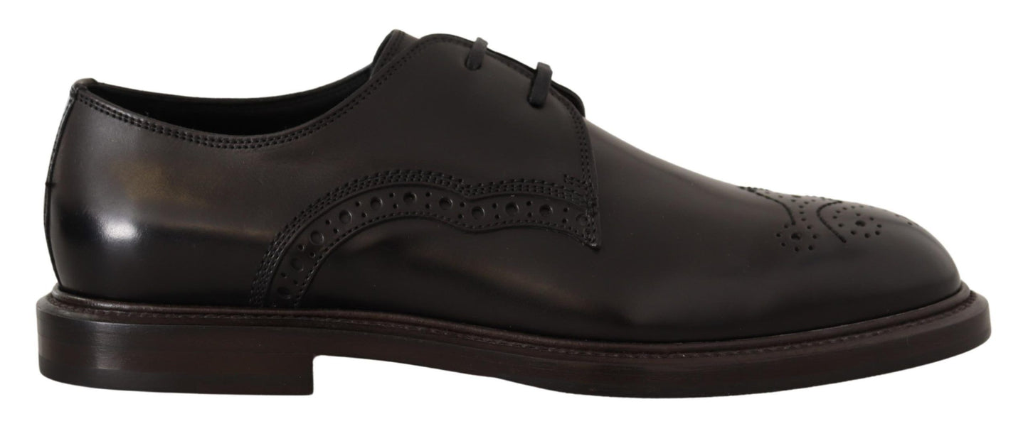 Zapatos Derby formales de cuero negro
