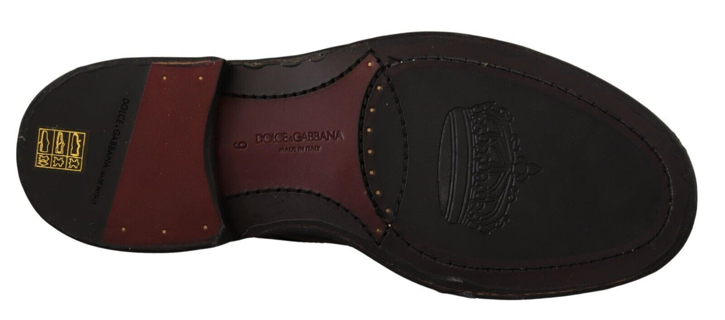 Zapatos Derby formales Oxford de cuero negro con punta de ala