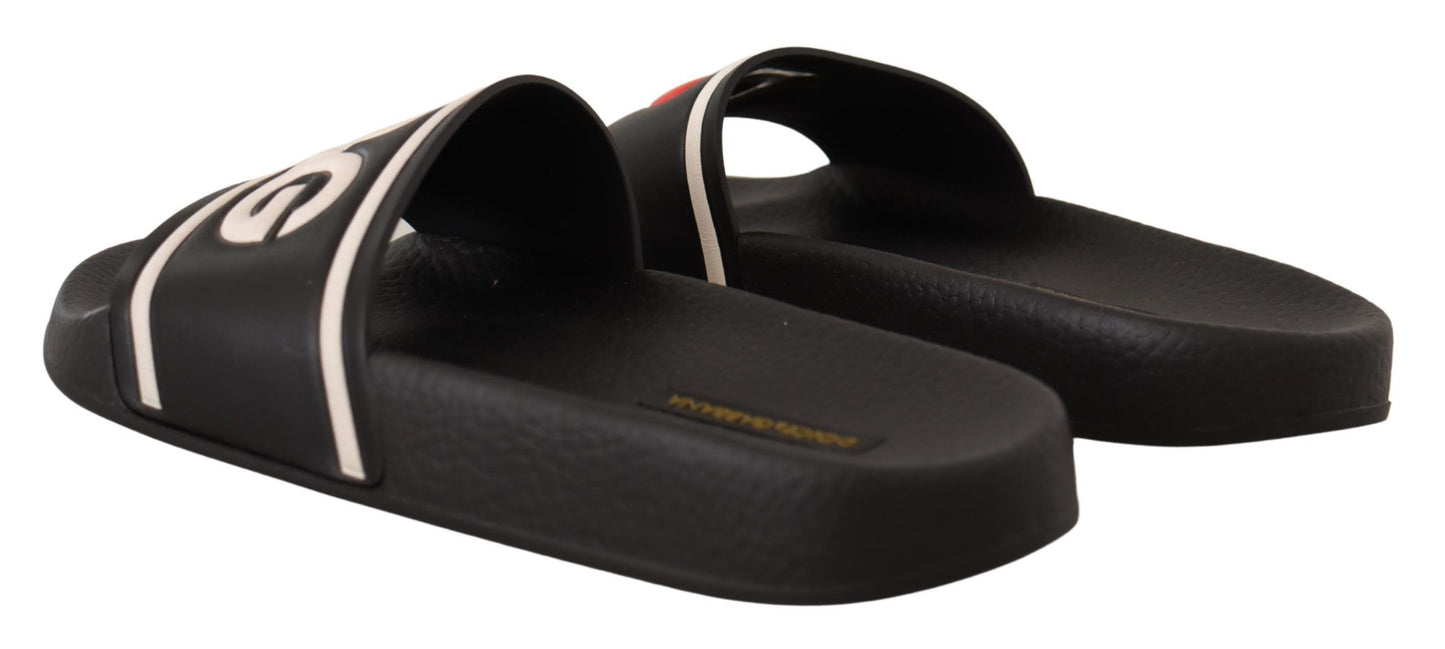 Sandales en cuir noir I Love D&G