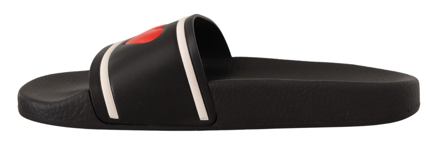 Sandales en cuir noir I Love D&G