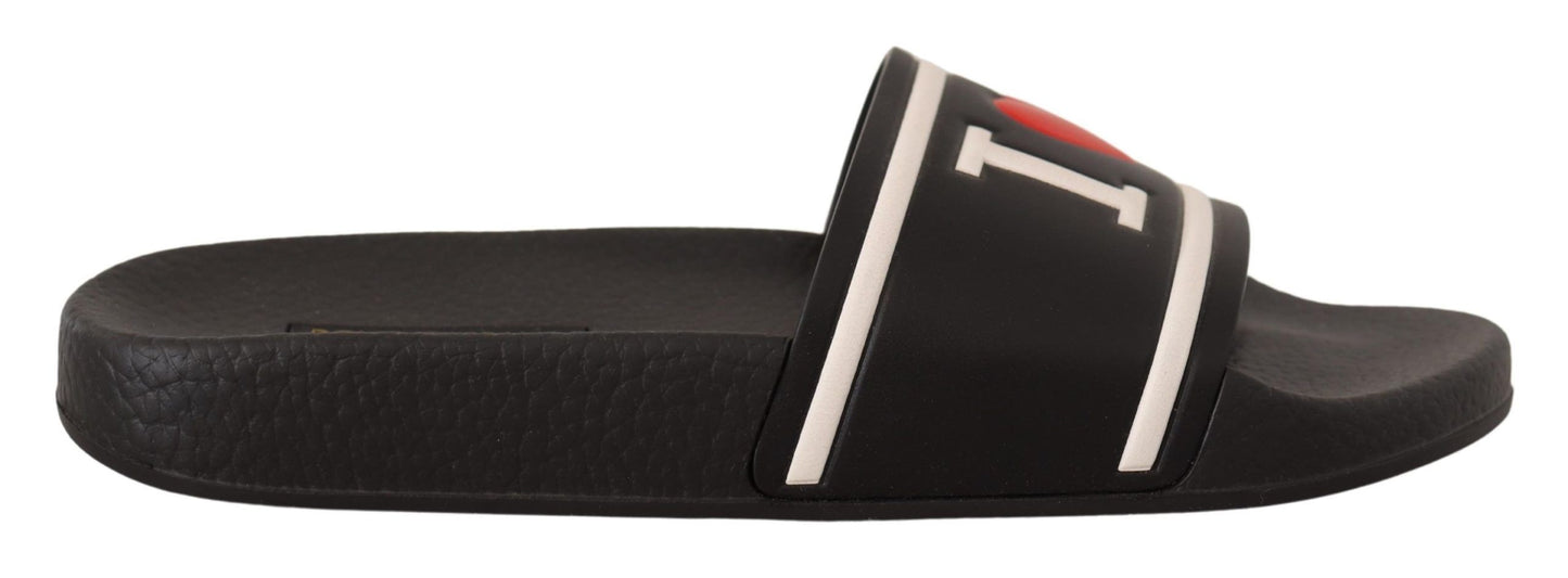 Sandales en cuir noir I Love D&G