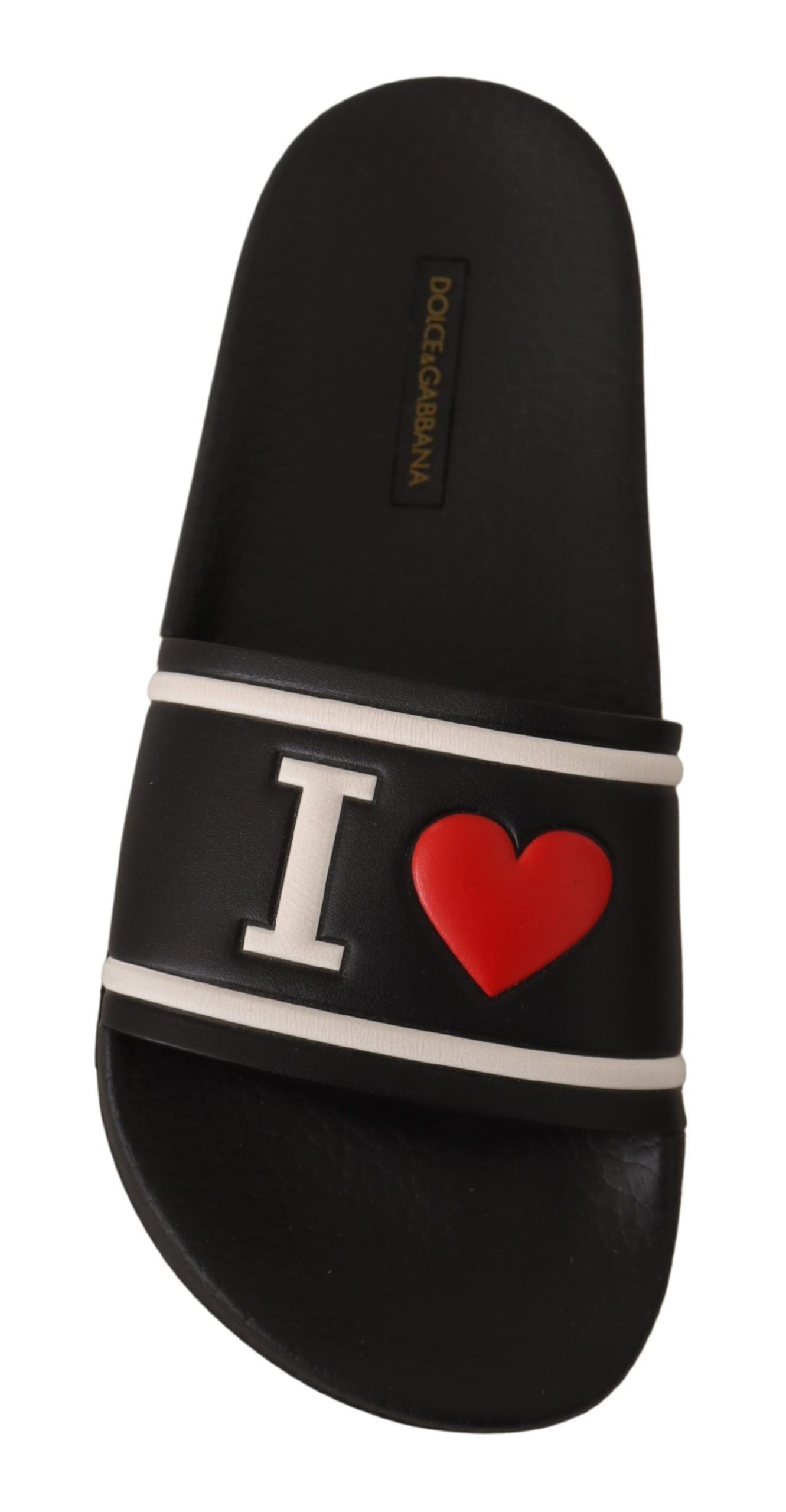 Sandales en cuir noir I Love D&G
