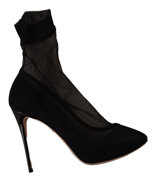 Bottes en tulle extensible noir