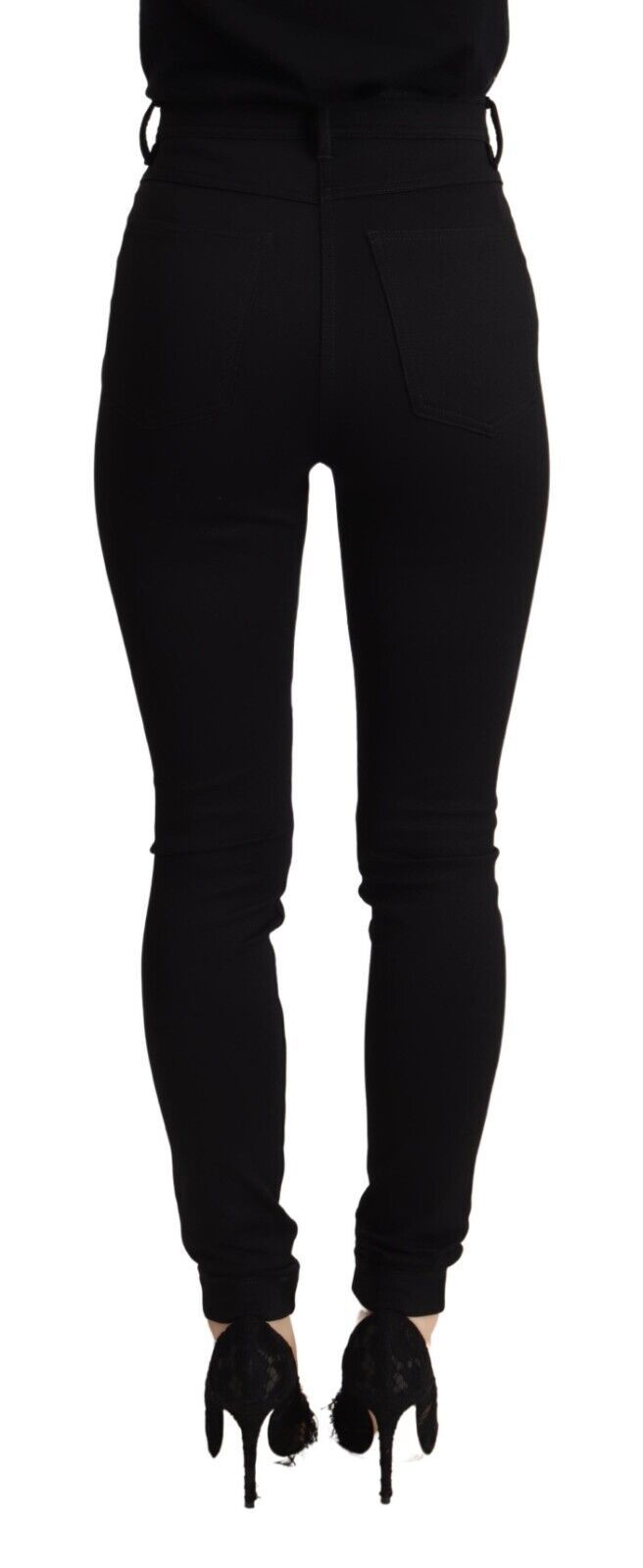Pantalones negros ajustados de cintura alta