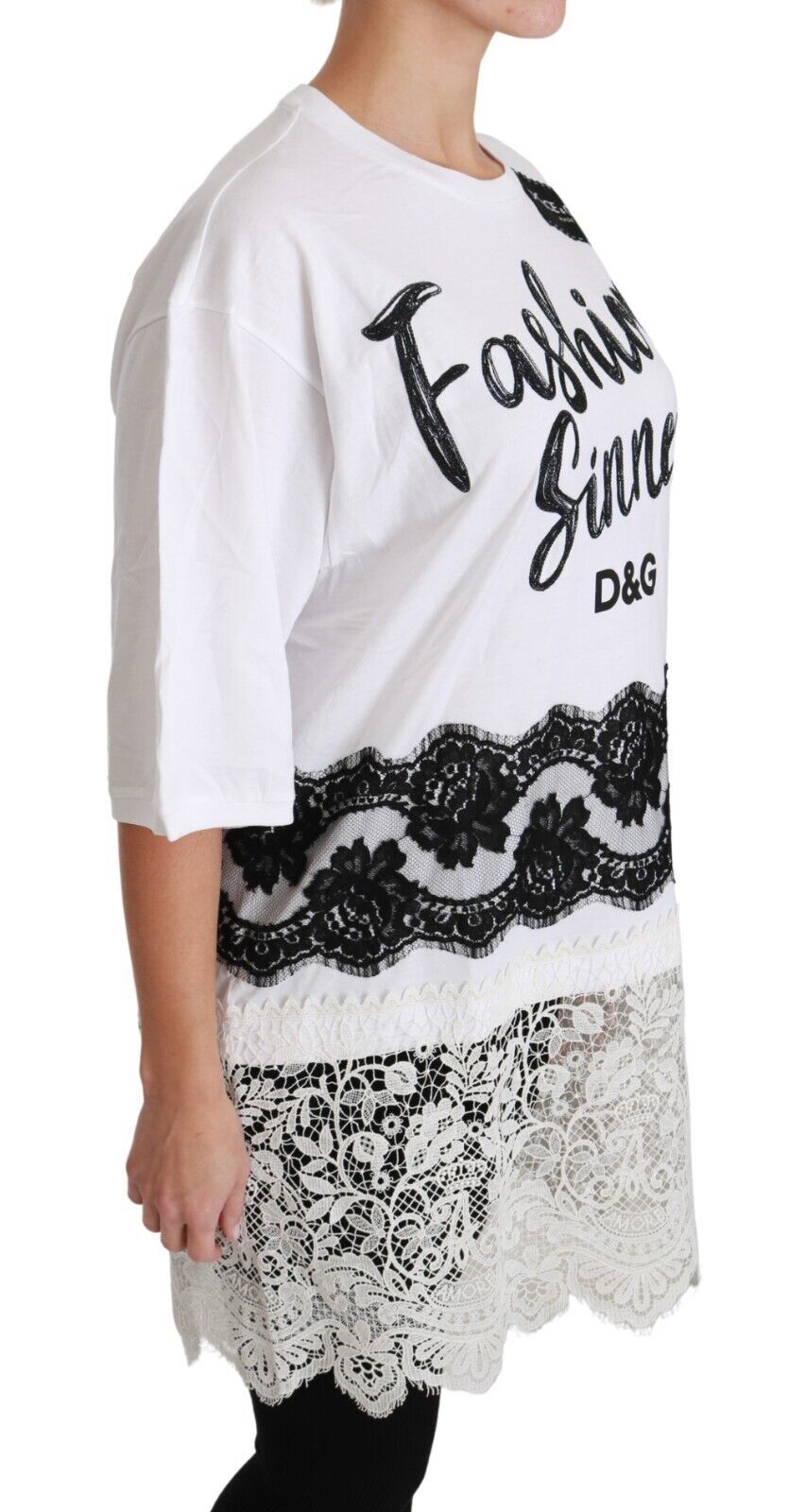 Camiseta de encaje de algodón de pecador de moda blanca