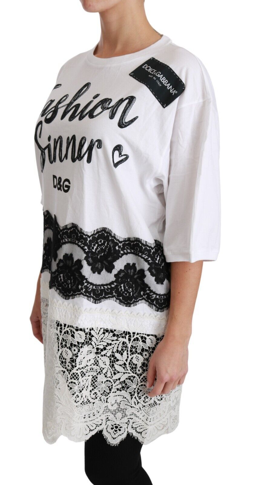 Camiseta de encaje de algodón de pecador de moda blanca