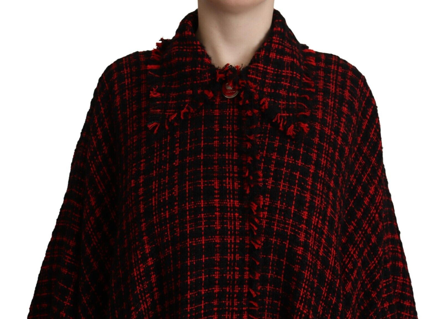 Chaqueta de algodón a cuadros negra y roja