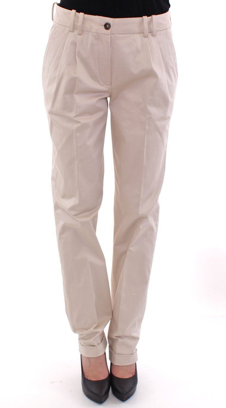 Pantalones chinos de algodón beige