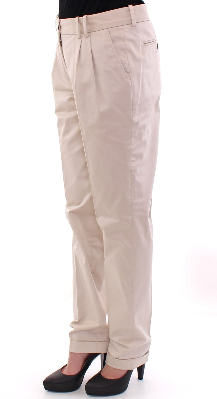 Pantalones chinos de algodón beige