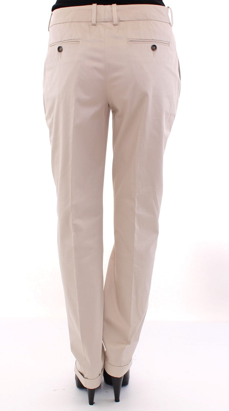Pantalones chinos de algodón beige