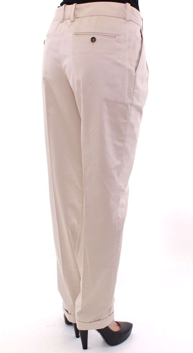 Pantalones chinos de algodón beige