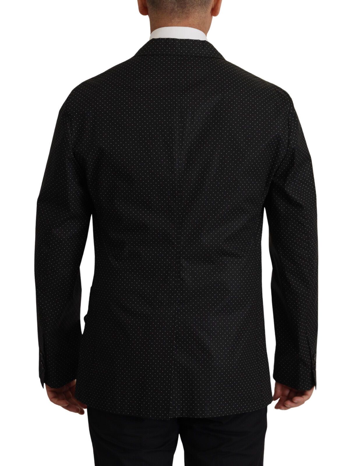 Veste blazer en coton noir à pois