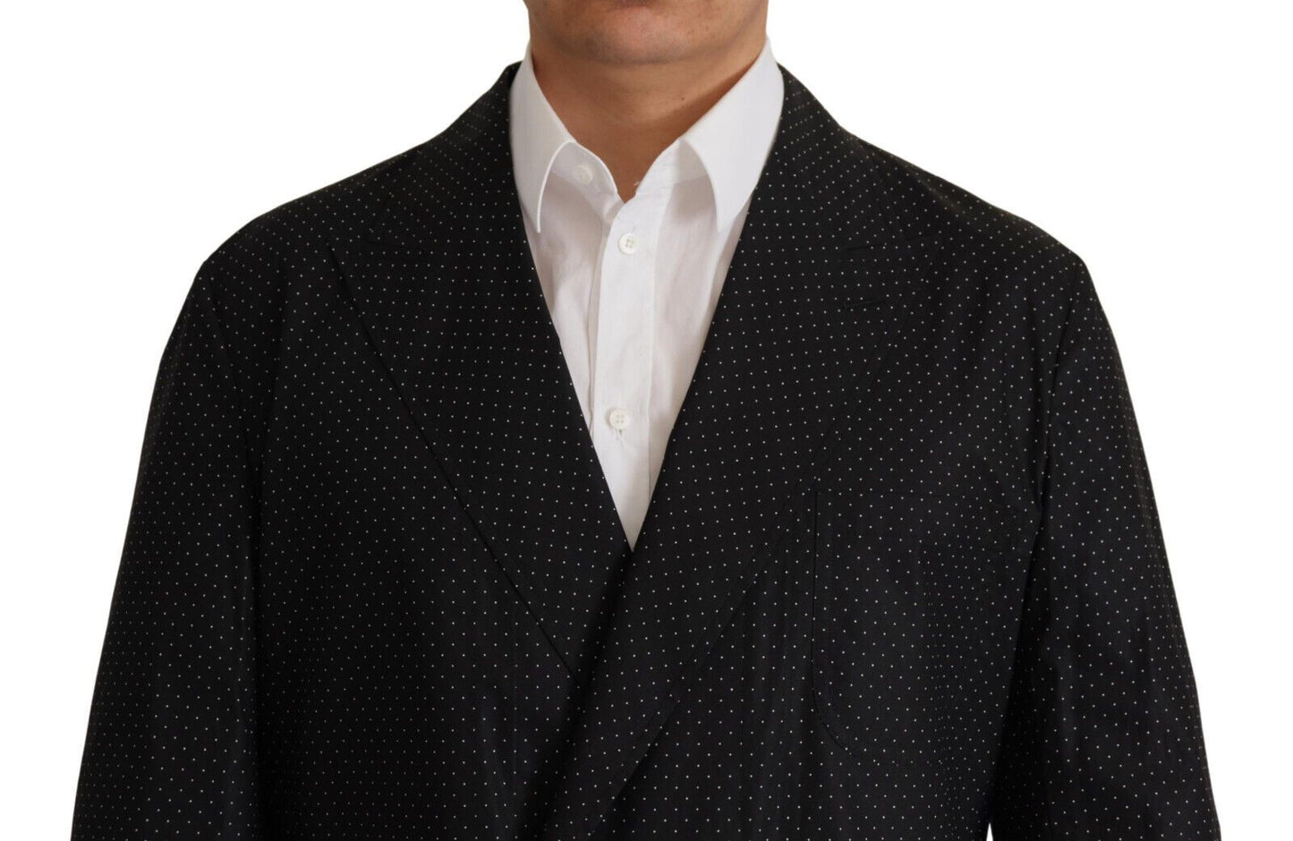 Veste blazer en coton noir à pois