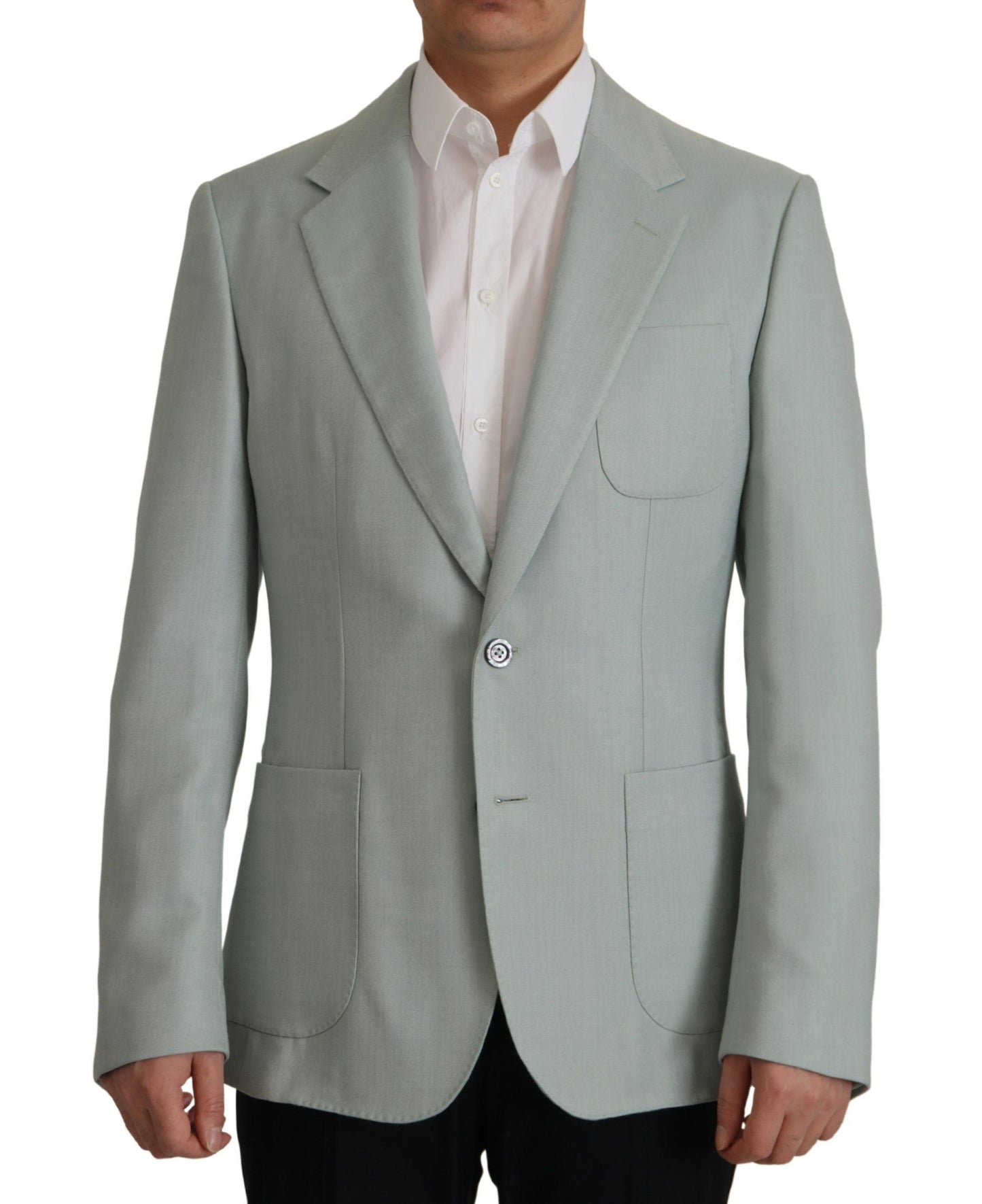 Blazer de seda y cachemira verde claro