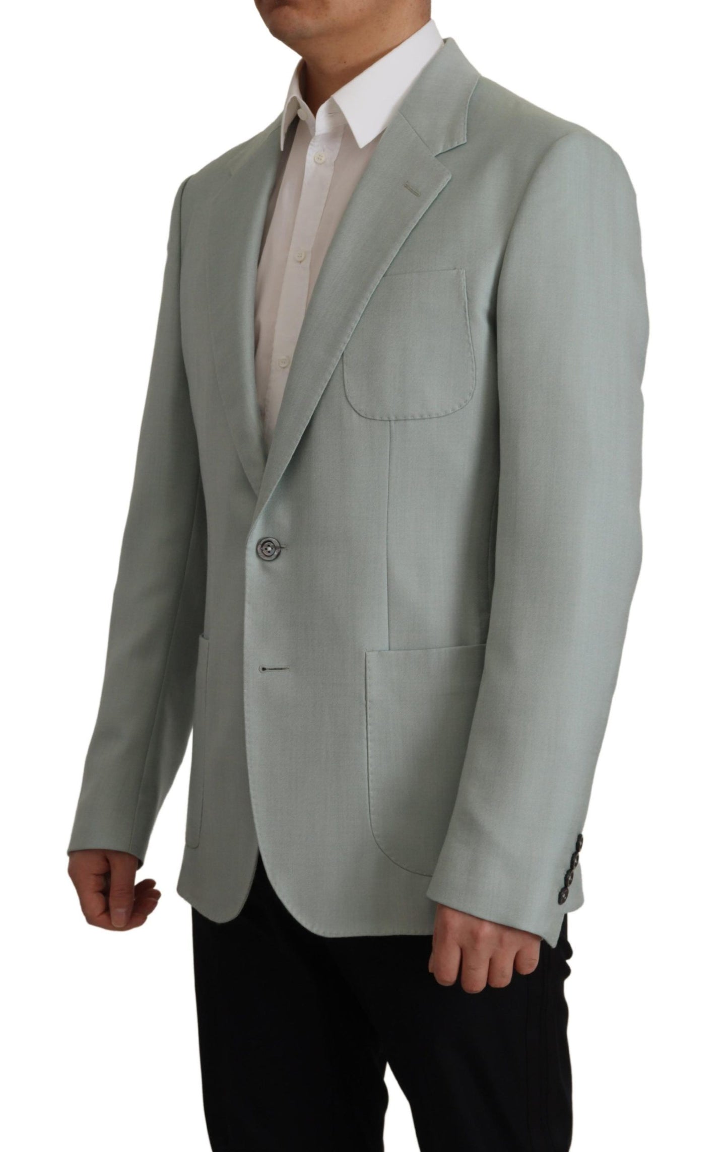 Blazer de seda y cachemira verde claro