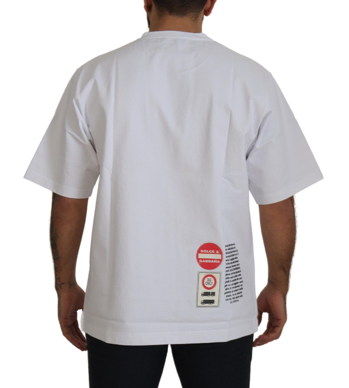White Amor Heart Cotton Crewneck T-shirt