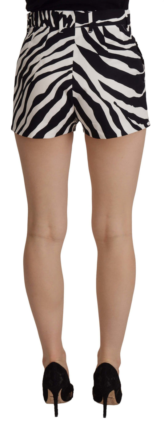 Short en coton extensible noir et blanc