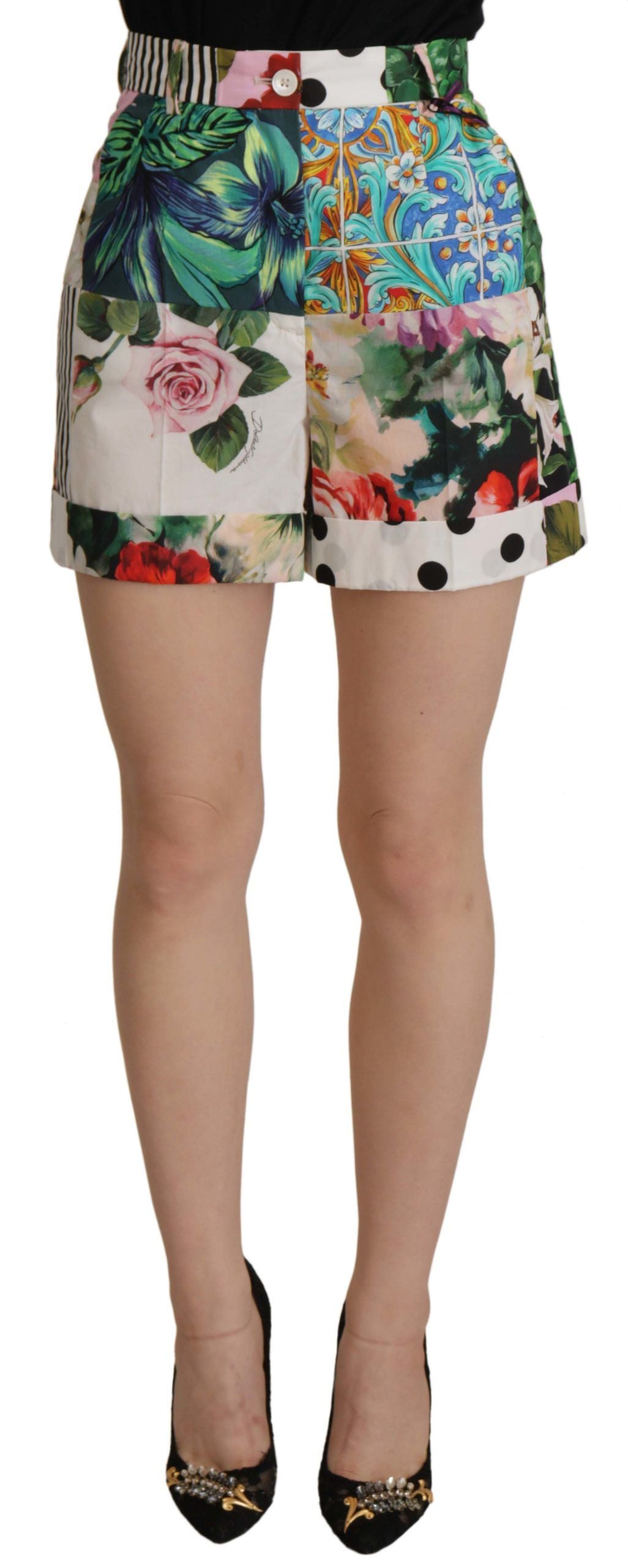 Pantalones cortos de cintura alta multicolor