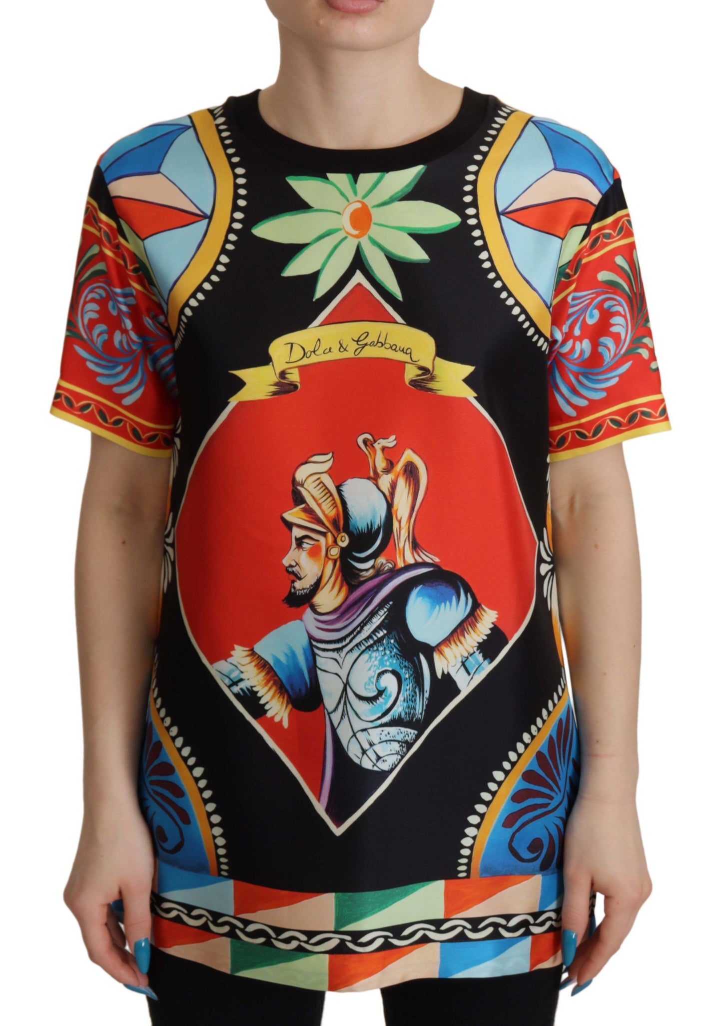 Camiseta de seda Carretto de soldado multicolor