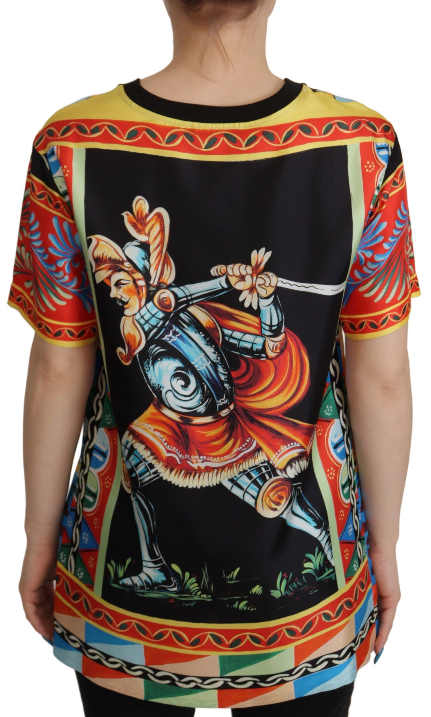 Camiseta de seda Carretto de soldado multicolor