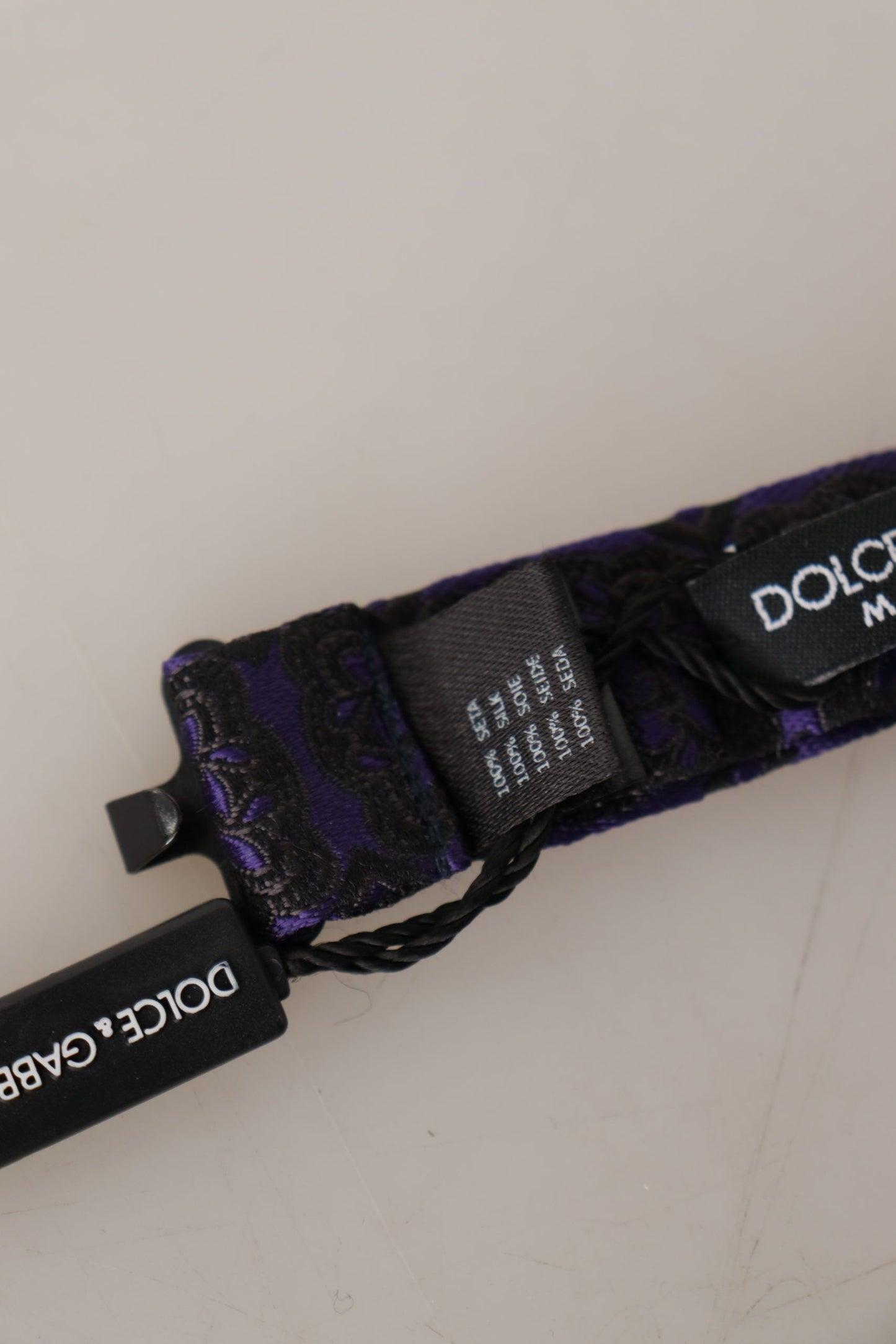 Corbata de cuello ajustable Papillon de seda geométrica azul