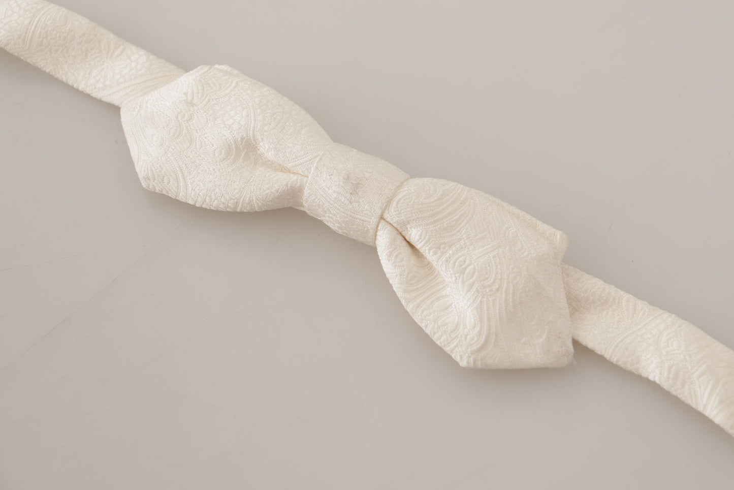 Corbata Papillon fina ajustable de seda 100 % blanca
