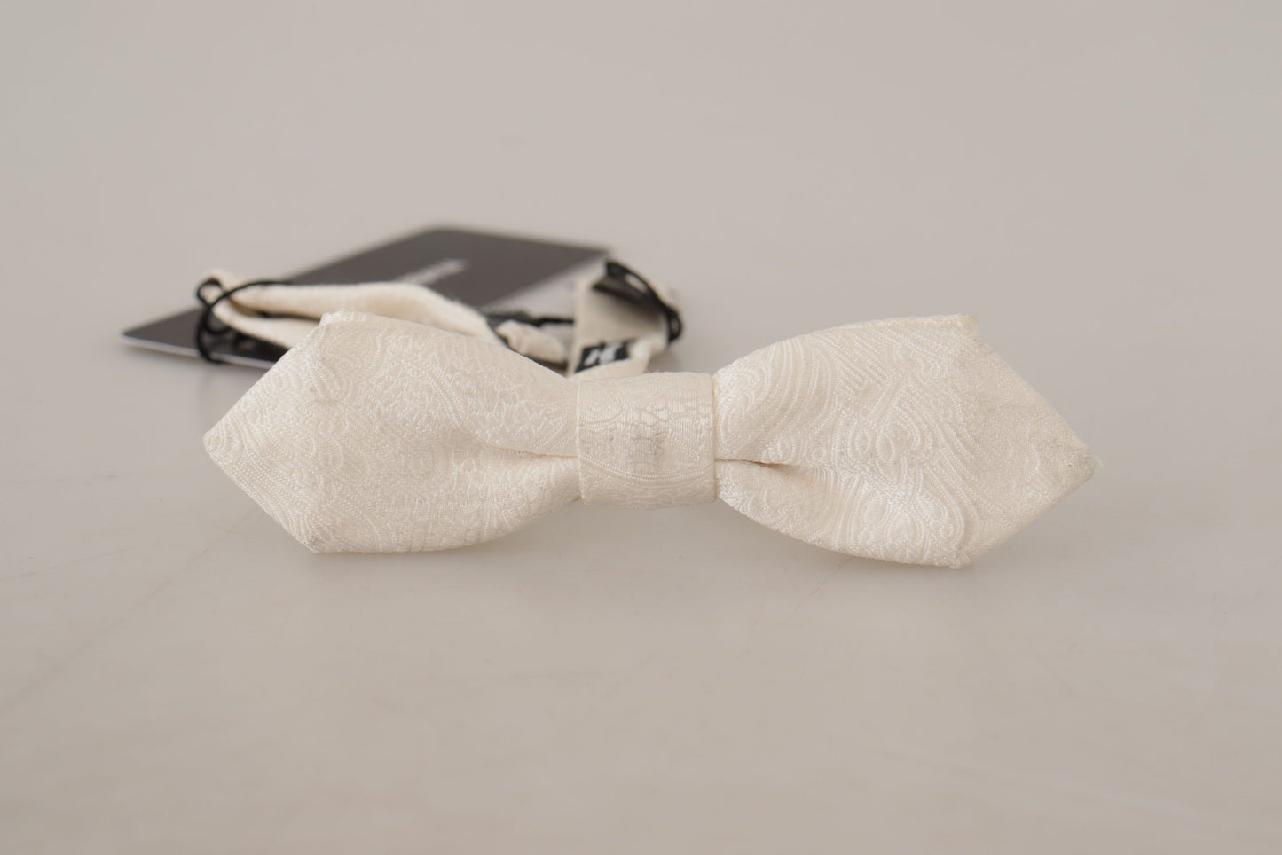 Corbata Papillon fina ajustable de seda 100 % blanca