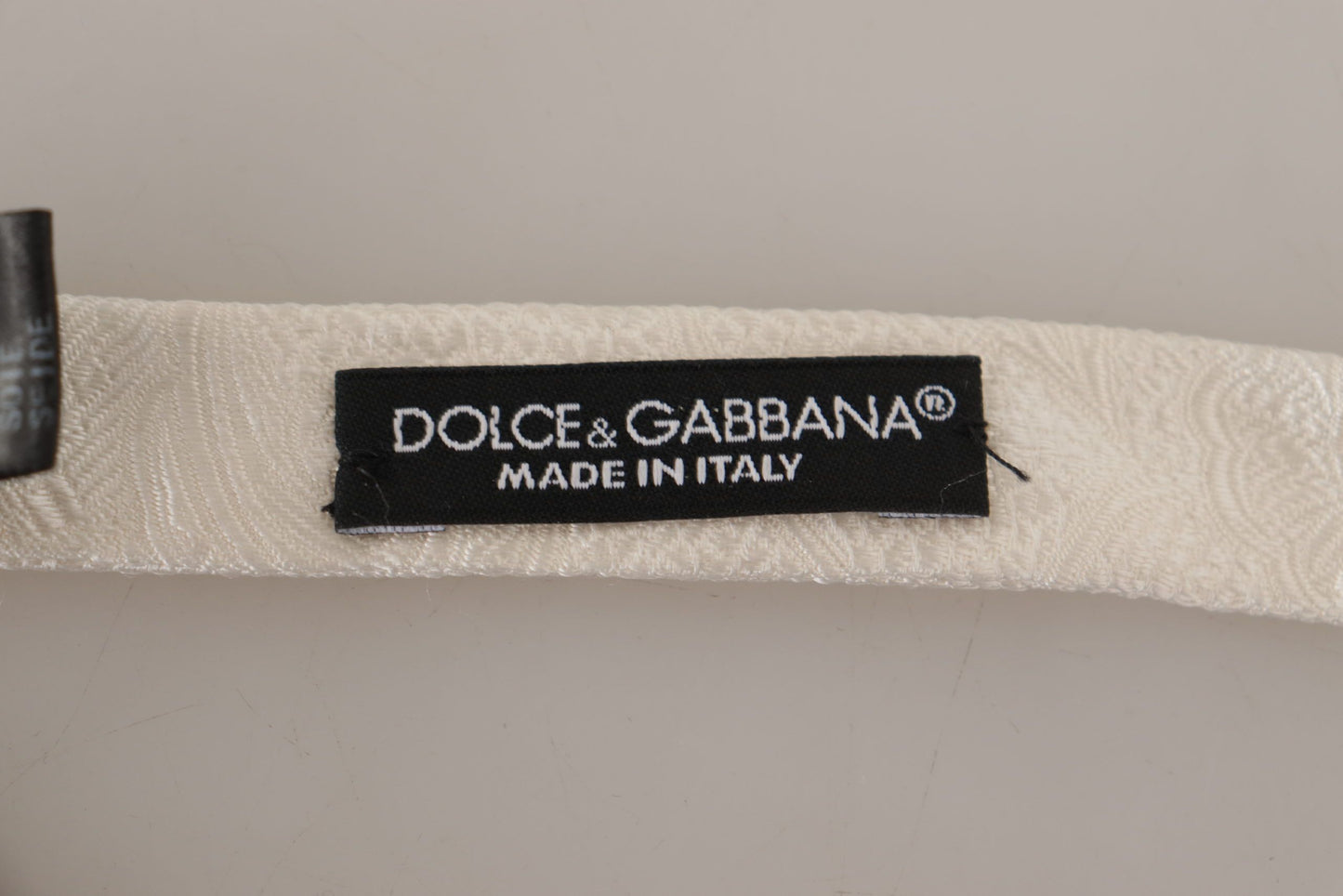 Corbata Papillon fina ajustable de seda 100 % blanca