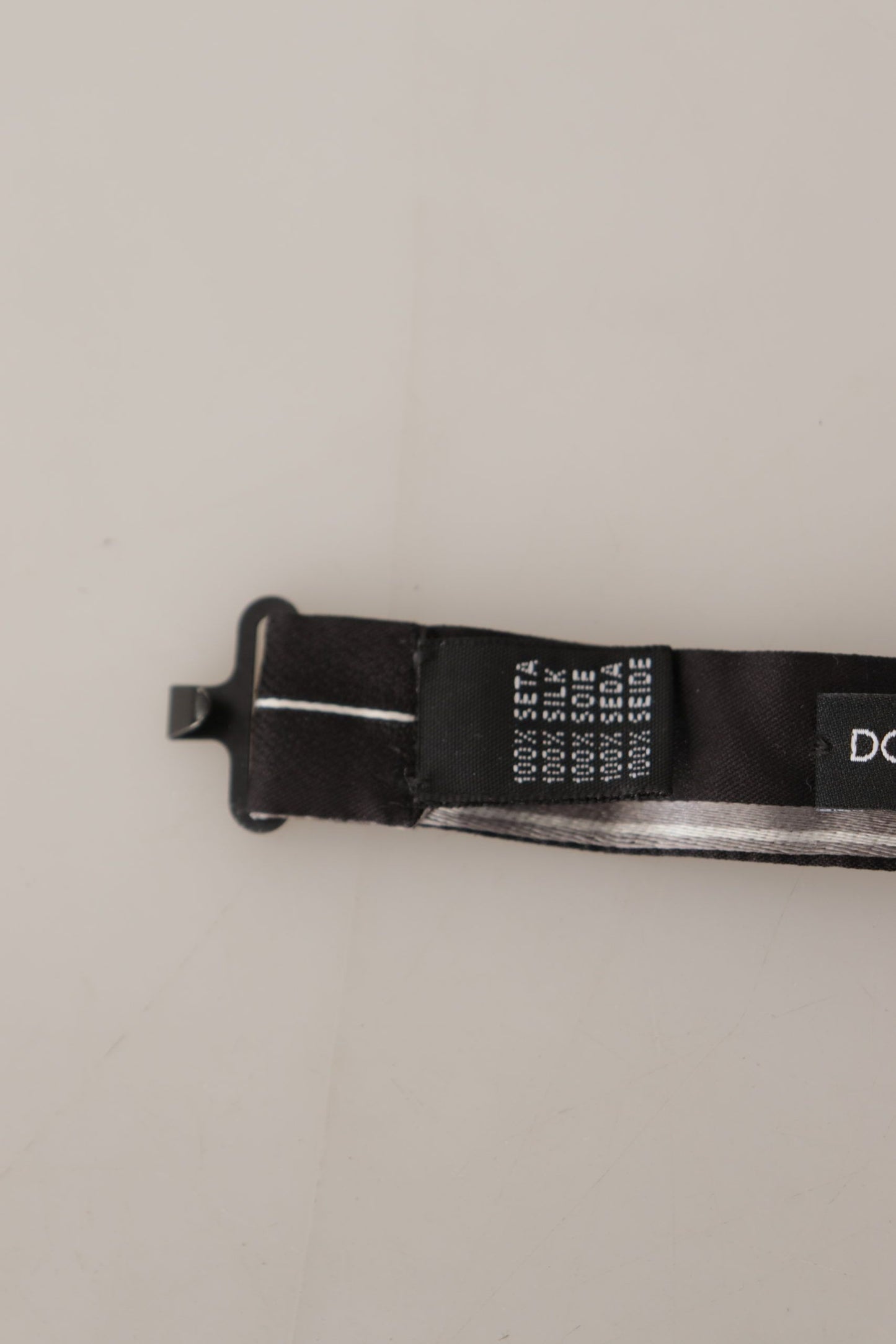 Corbata Papillon de seda 100 % con forro gris y negro