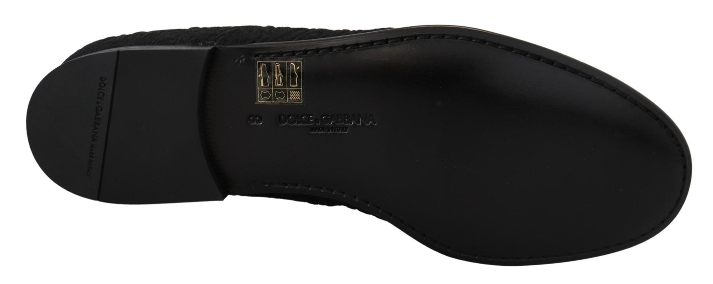 Mocassins et pantoufles en jacquard fleuri noir