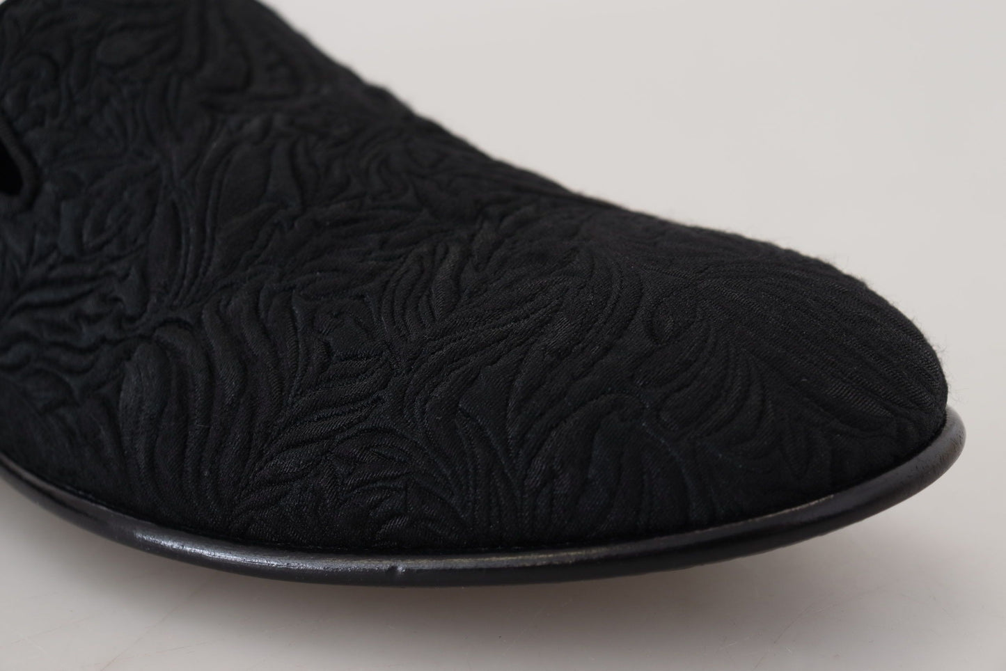 Mocassins et pantoufles en jacquard fleuri noir
