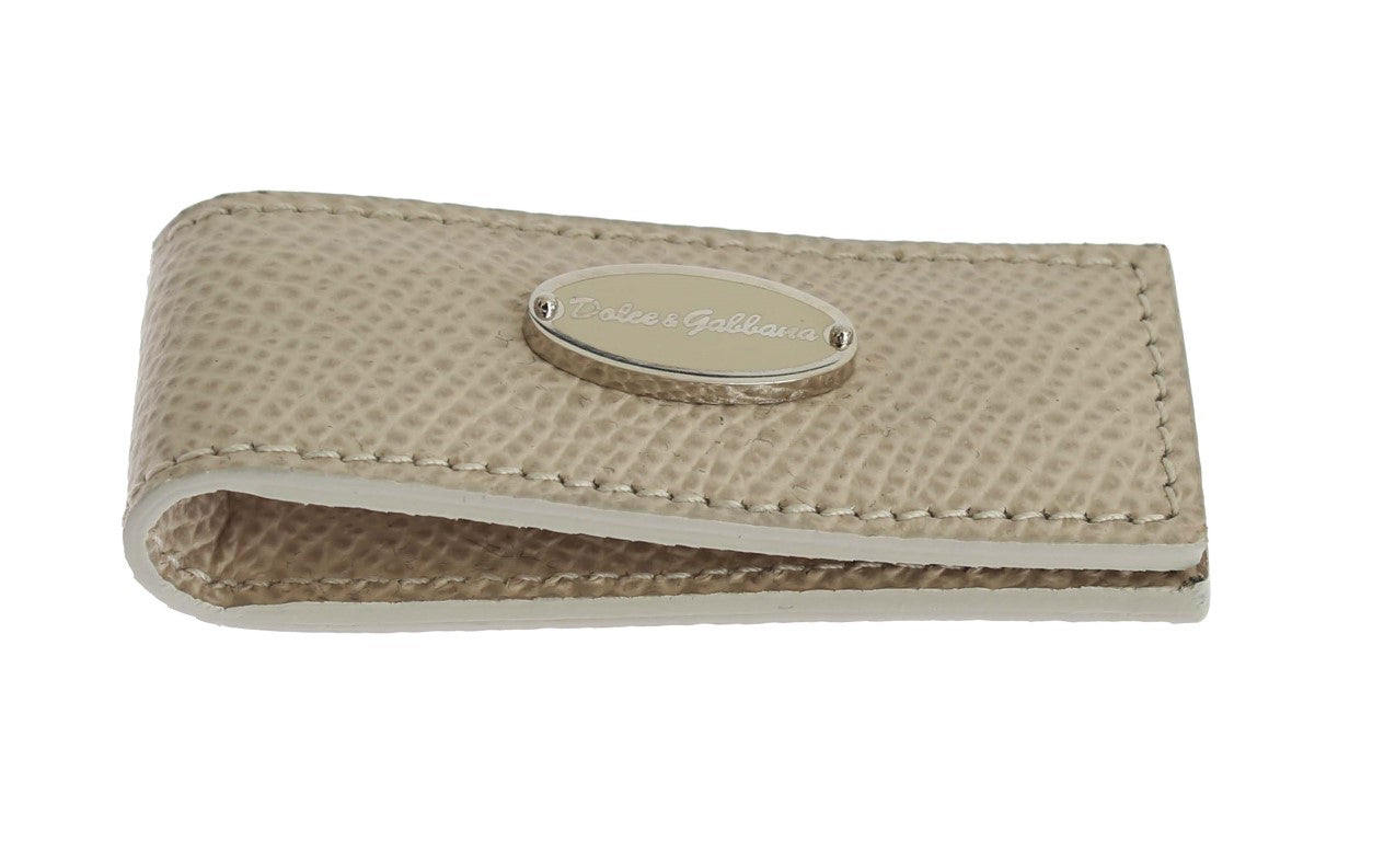Clip magnético para billetes de cuero beige