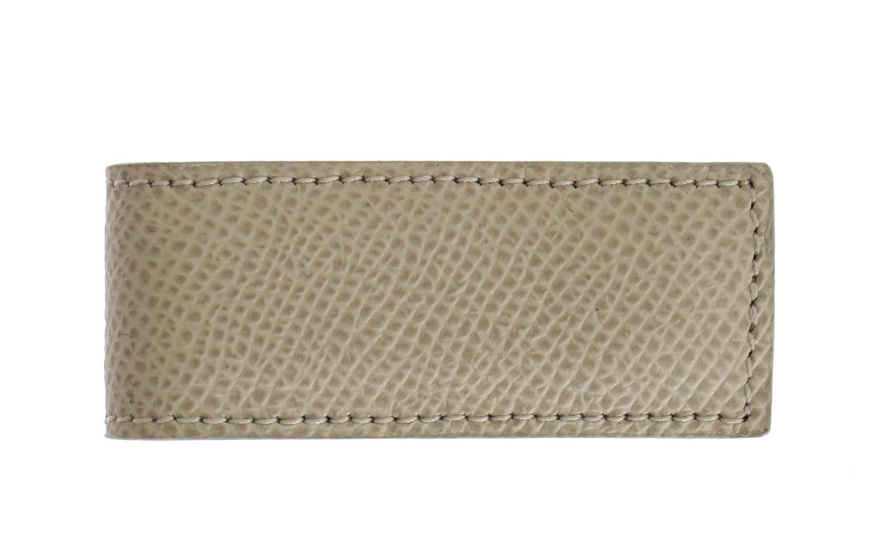 Clip magnético para billetes de cuero beige