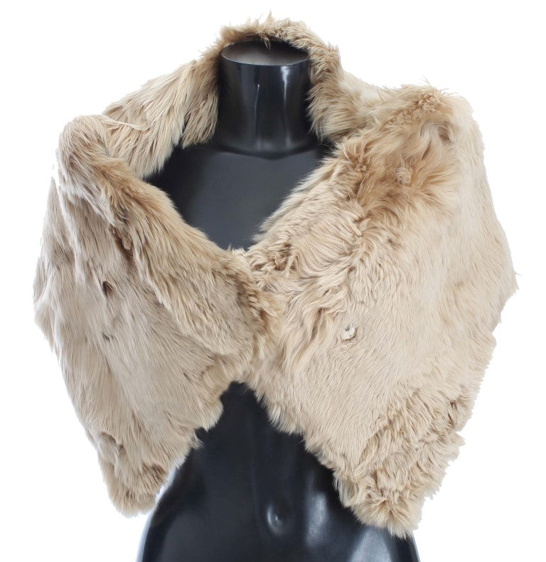 Bufanda de cuello de alpaca beige