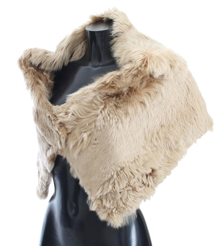 Bufanda de cuello de alpaca beige