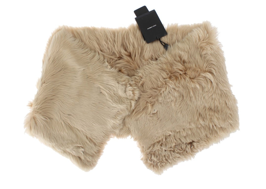 Bufanda de cuello de alpaca beige