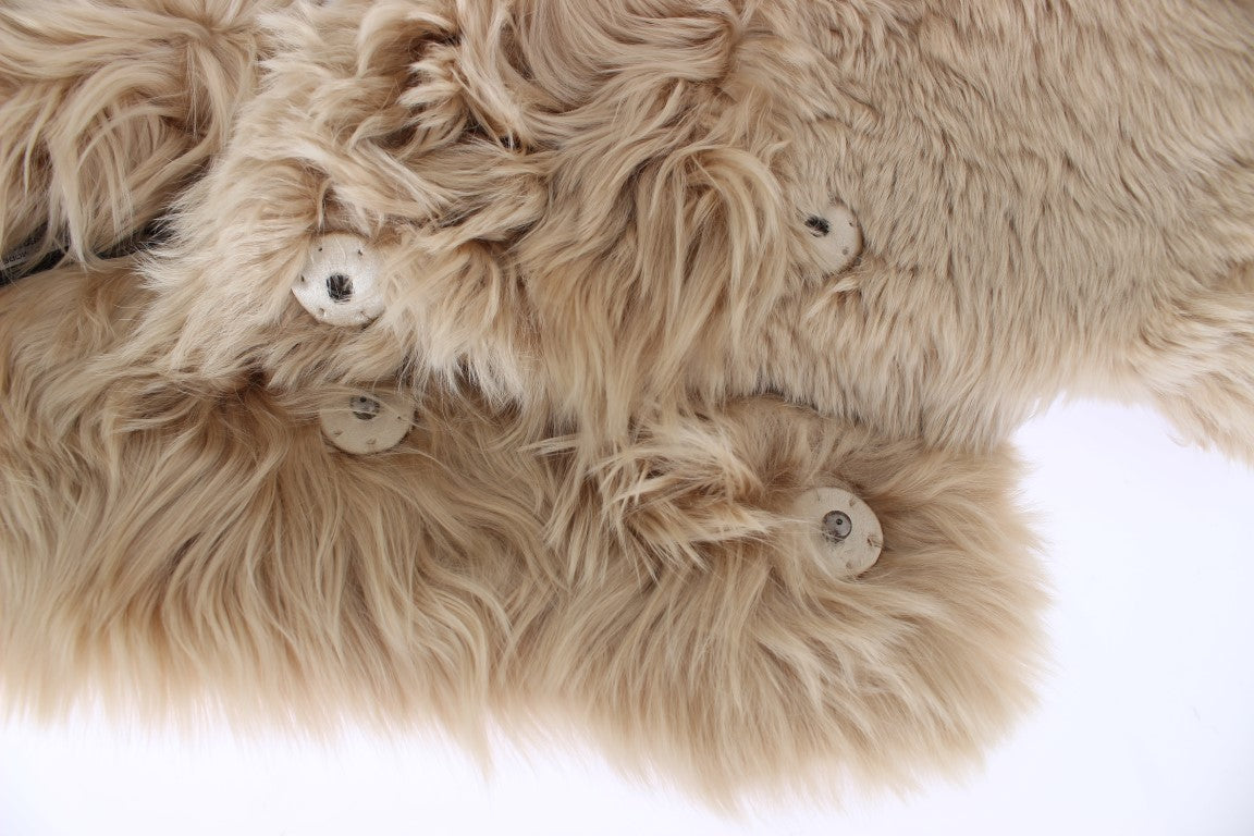 Bufanda de cuello de alpaca beige