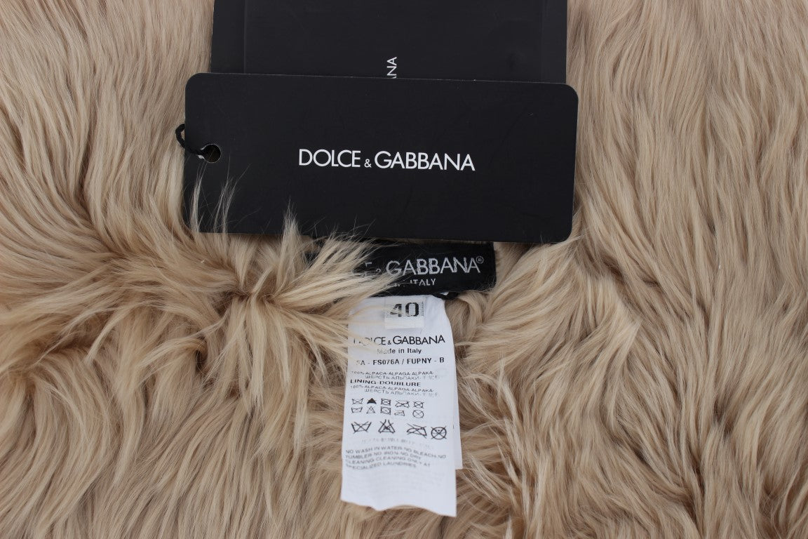 Bufanda de cuello de alpaca beige