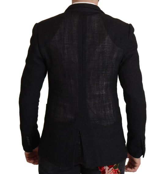 Blazer noir à simple boutonnage pour homme