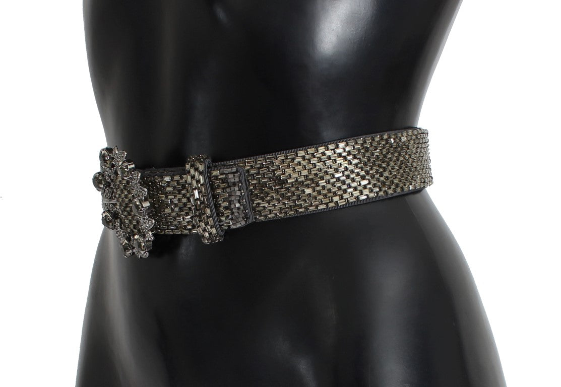 Cinturón con lentejuelas y hebilla de cristal