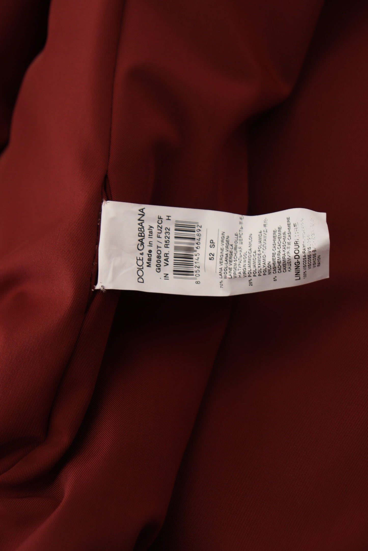 Chaqueta cruzada de lana roja