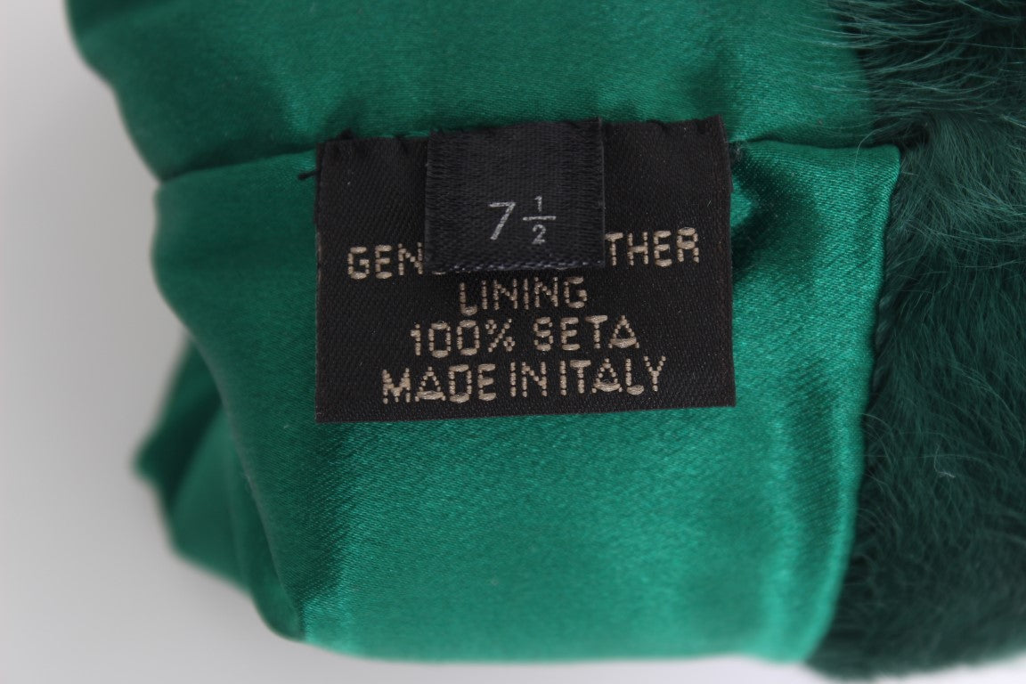 Guantes de codo de piel Xiangao de cuero verde