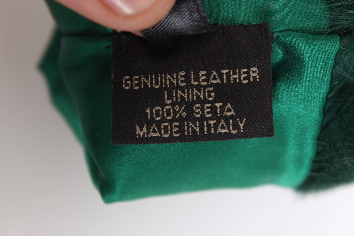 Guantes de codo de piel Xiangao de cuero verde
